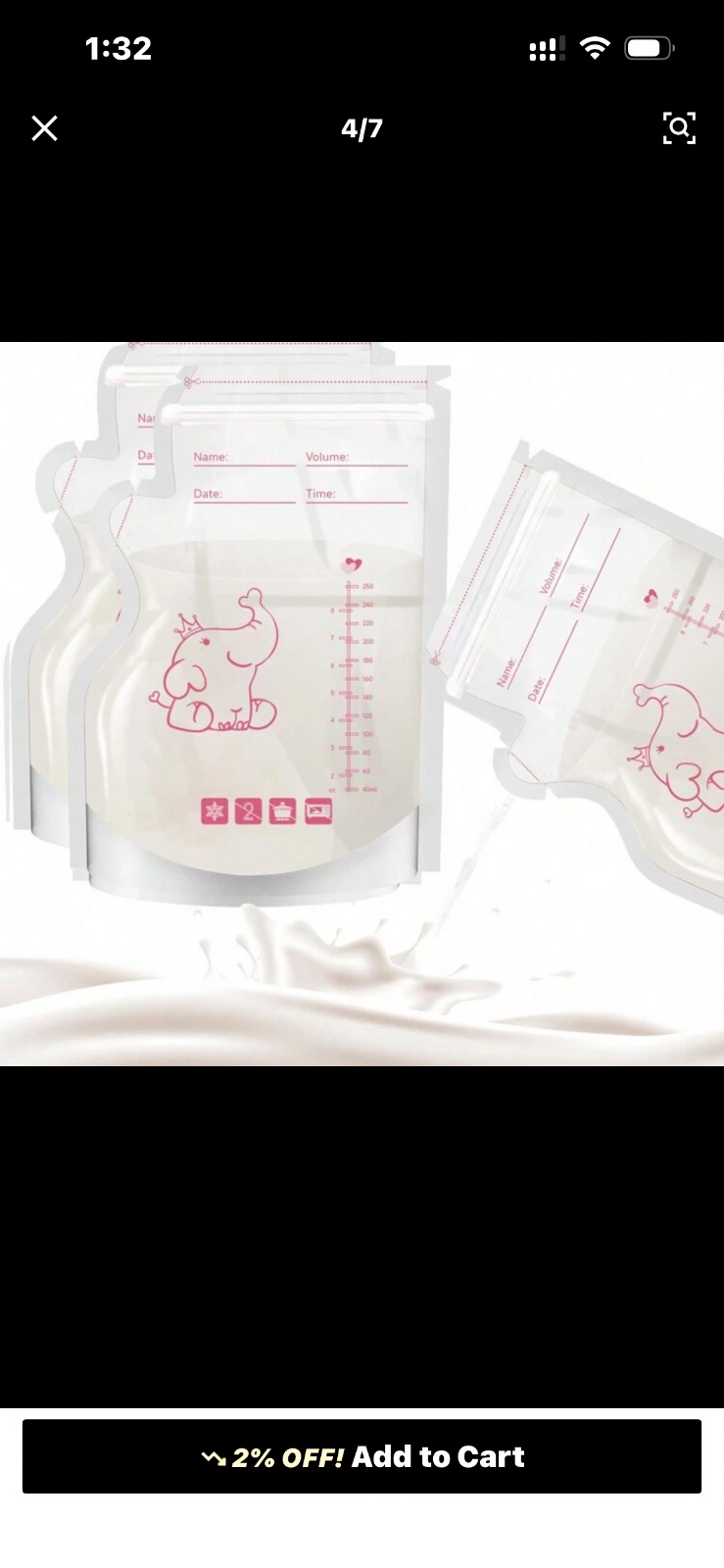 Bolsas para almacenar leche